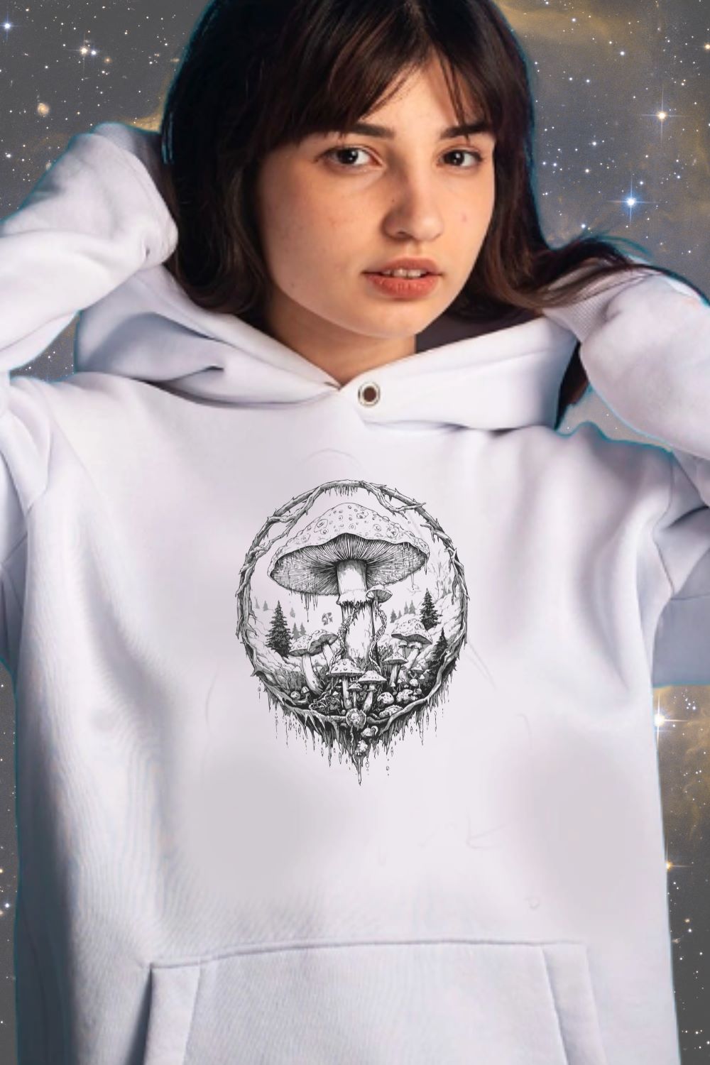 Moonlit Hollow — Fantasy Woodland Graphic Hoodie