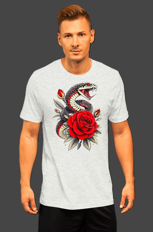 Crimson Serpent Gothic Snake T-Shirt